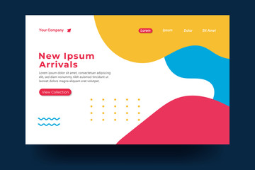  Landing page template Design. Modern flat design concept For landing page, banner, website, homepage, card, ui, or apps. Vector illustration