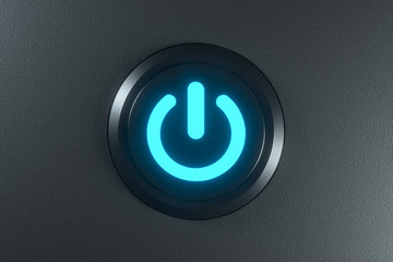 Poster - Button and switch with dark background,abstract conception ,3d rendering.