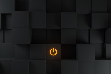 Poster - Switch and cubes with dark background,abstract conception ,3d rendering.
