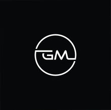 Minimal Elegant Monogram Art Logo. Outstanding Professional Trendy Awesome Artistic GM MG Initial Based Alphabet Icon Logo. White Color On Black Background