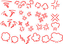 Variation Of White Handwritten Red Anger Mark Set