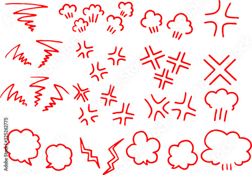 Cuadros en Lienzo Variation of White handwritten Red anger mark set