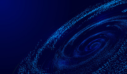 Wall Mural - Lines, particle flow cosmic vortex, network technology big data background.