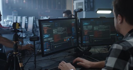 Programmer working in common office