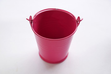 pink bucket isolated on white background