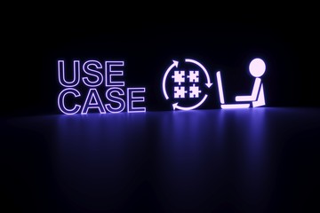 Poster - USE CASE neon concept self illumination background 3D illustration