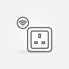 Poster - uk wi-fi smart socket vector outline icon or logo element