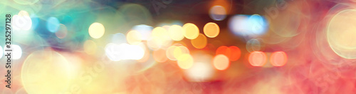 Fotografía blurred abstract city / bokeh car lights background in night city, traffic jams,