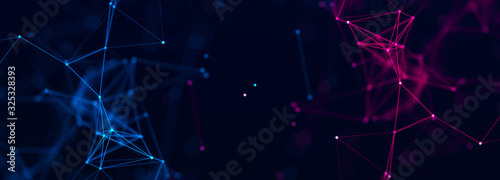 Fotografía Abstract digital connection dots and lines