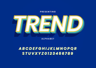 Poster - Retro bold and cool color alphabet font. Typography vintage style fonts for poster headline. vector illustration
