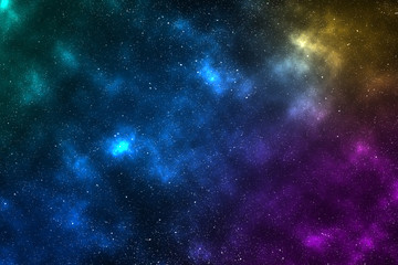 Wall Mural - abstract space background with nebula and stars, night sky and milky way.