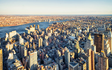 Wall Mural - Aerial view of Skyscrapers in Manhattan and Brooklyn NYC America