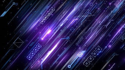 Canvas Print - digital stream hi-tech background circuit