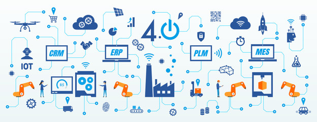 industrie 4.0, industry 4.0, usine du futur, smart industry, mes, erp, plm, crm