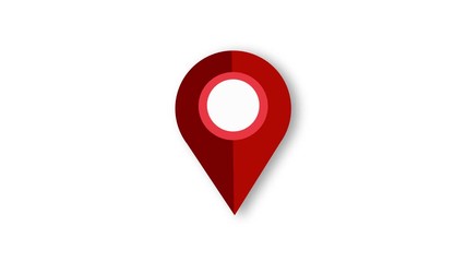 Fototapete - Map marker icon loop white background.