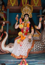 Statues Of Hindu Gods And Goddess In Ayodya. Murti In Hindu Temple