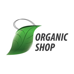 Poster - Organic sign with green leaves. Vector