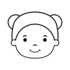 Canvas Print - cute little girl head character