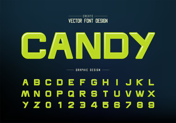 Fototapete - Highlights font and round alphabet vector, Design typeface letter and number, Graphic text on background