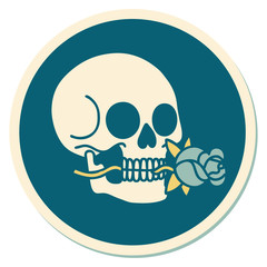 tattoo style sticker of a skull