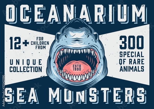 Photographie Oceanarium advertising horizontal template