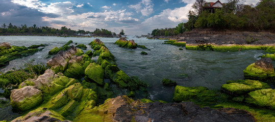 Khone Phapheng Falls. Waterfall in Don Det & Don Khon, Laos.The largest, and by far the most awesome waterfall anywhere along the Mekong.