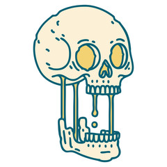 tattoo style icon of a skull