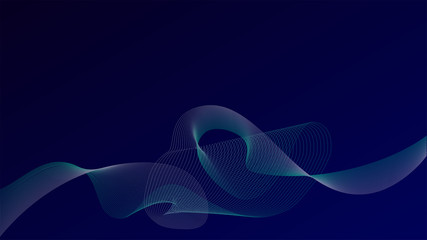 Aufkleber - Modern color blue abstract background. Template design. Blue wave abstract shape. Brochure design. Dark background.