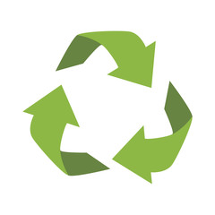 Canvas Print - Green recycling sign, isolated on white background. Vector reuse symbol. Perfect for ecological design, eco-friendly packaging. Zero waste lifestyle.