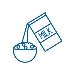 Canvas Print - Isolated milk box and cereal line style icon vector design