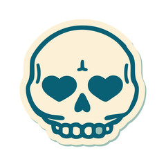 tattoo style sticker of a skull