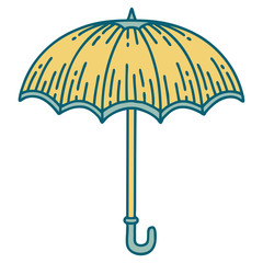 Canvas Print - tattoo style icon of an umbrella