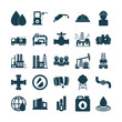 Isolated oil industry silhouette style icon set vector design