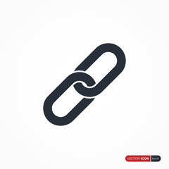 Poster - Chain Icon Link Symbol isolated on white background. Flat Vector Icon Design Template Element.