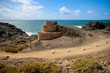typical old defence fortress with ocean in background in cotillo, fuerteventura, canary islands, spain