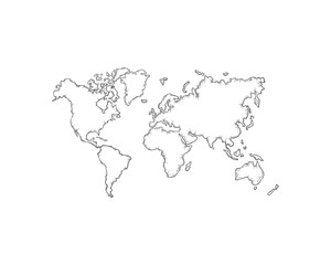 Hand drawn world map