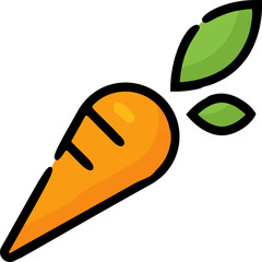 Wall Mural - Carrot Vegetable Doodle Sketch Icon