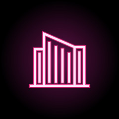 Building neon icon. Simple thin line, outline vector of building icons for ui and ux, website or mobile application