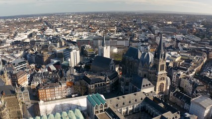 Fototapete - City of Aachen in February