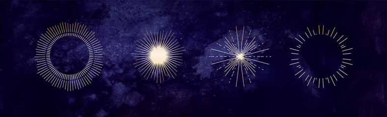 Wall Mural - occult symbols isolated on dark sky background. magic vector elements
