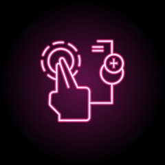 Poster - Touch, screen, electronics, finger neon icon. Simple thin line, outline vector of touch gesture icons for ui and ux, website or mobile application