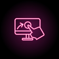 Poster - Computer, touch, finger neon icon. Simple thin line, outline vector of touch gesture icons for ui and ux, website or mobile application