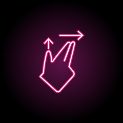 Poster - Swipe, phone, touch, finger neon icon. Simple thin line, outline vector of touch gesture icons for ui and ux, website or mobile application