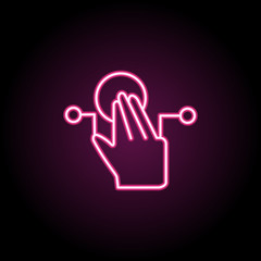 Poster - Finger, push, touch neon icon. Simple thin line, outline vector of touch gesture icons for ui and ux, website or mobile application
