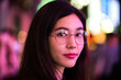© oneinchpunch - Pretty asian woman portrait with led lights