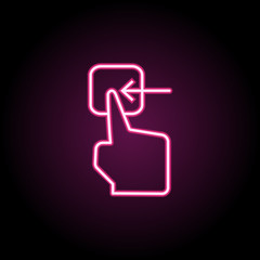 Poster - Push, button, finger neon icon. Simple thin line, outline vector of touch gesture icons for ui and ux, website or mobile application