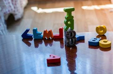 Letter cubes of made of wood