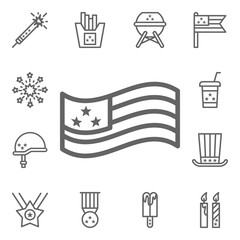 Poster - Flag, USA icon. 4th of July icons universal set for web and mobile