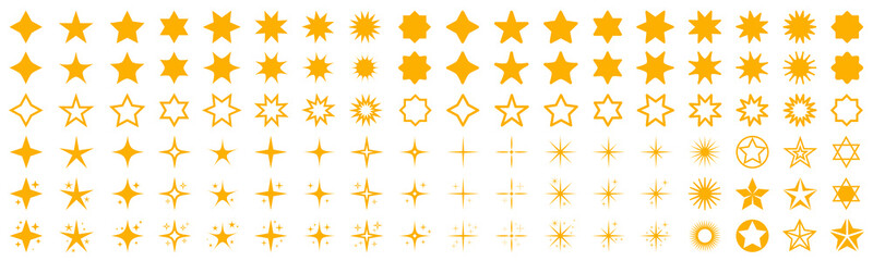 stars set icons. rating star signs collection – stock vector