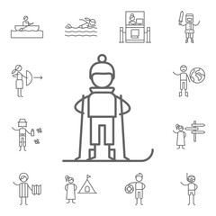 Poster - skiing icon. adventure icons universal set for web and mobile